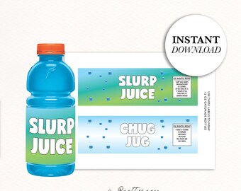 gatorade label slurp juice chug jug printable digital file gaming party decorations video game birthday - slurp juice fortnite label