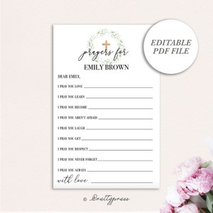 Carta di preghiera per il battesimo, Preghiere per il bambino, Desideri di battesimo, MODIFICABILE, Genere neutro, DOWNLOAD IMMEDIATO, Carta di preghiera stampabile