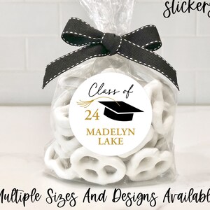 Graduation Popcorn, Graduation Party Favor Stickers, Class of 2024, Printed Stickers, Labels, Graduation Stickers, Grad party Favor