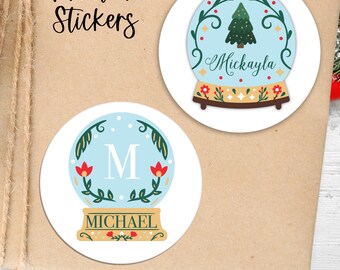 Christmas Name Stickers, Christmas gift stickers, Christmas Name Labels, Gift Wrap Tags, Custom Holiday Sticker Sheet, Printed Name Labels