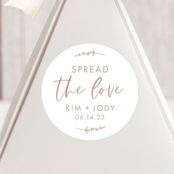 Spread the Love Stickers, Spread the Love labels, Custom Jam Label, Personalized Round Stickers, Rustic Wedding Sticker, Wedding Jam Favors