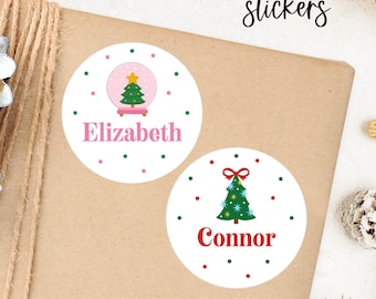 Personalized Christmas Gift Stickers, Kids Name Labels
