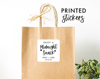 Personalized Wedding Midnight Snack Stickers, Welcome Gift Labels