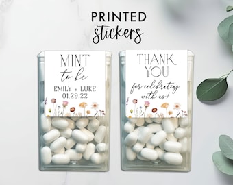 Floral Wedding Favors, Mint to Be Tic Tac Stickers, Wedding Favor Sticker, Tic Tac Labels, Bridal Shower Favor, Custom Stickers, LABELS ONLY