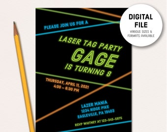 Boy Laser Invitation Etsy