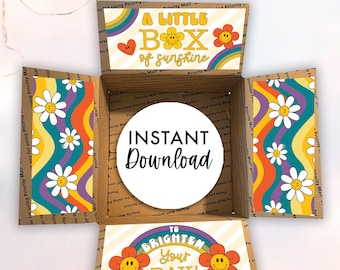 Box of Sunshine Printable, Retro Care Package Decor (Instant Download)