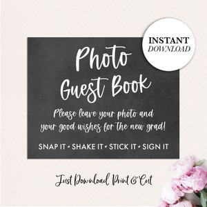Graduation Party Guest Sign, Graduation Photo Guest Book SIGN, Graduation Guest Book Sign, Printable Graduation Sign, Chalkboard Graduation