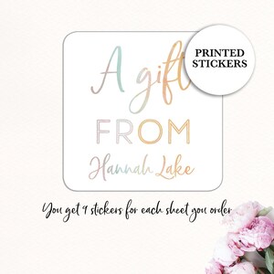 Watercolor Gift Tags, Kids Gift Labels, Printed Birthday Stickers, Personalized Labels, Gift Stickers, Printed Stickers, Girl Stickers