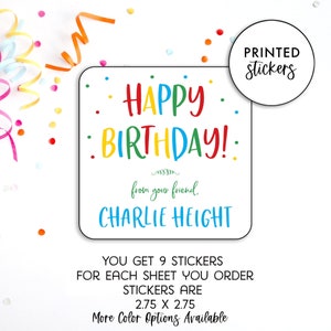 Kids Gift Label, Gift Tags, Birthday Stickers, Personalized Labels, Personalized Gift Stickers, Rainbow Sticker, Printed Kids Gift Stickers