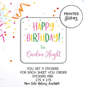 Kids Gift Label, Gift Tags, Birthday Stickers, Personalized Labels, Personalized Gift Stickers, Rainbow Sticker, Printed Kids Gift Stickers
