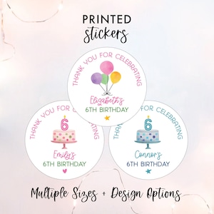Birthday Stickers, Personalized Kids Birthday Favor Stickers, birthday favor stickers, Birthday Favor, Celebration Sticker, Cupcake Sticker