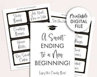 Printable Candy Bar Signs, Graduation, Grad Party Decor, Graduation ...
