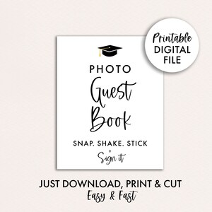 Graduation Photo Guest Book SIGN Graduation Guest Book Sign Printable