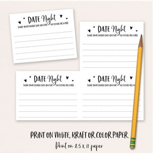 Date Night Jar, Date Jar Sign &amp; Cards, Date Night Idea Card, Date Night ...
