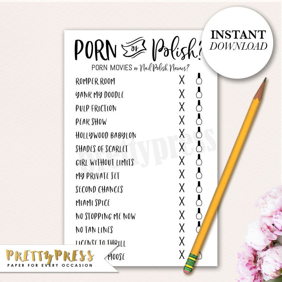 Sonakshi Xxxx - Porn or Polish Game Bachelorette Games Printable - Etsy