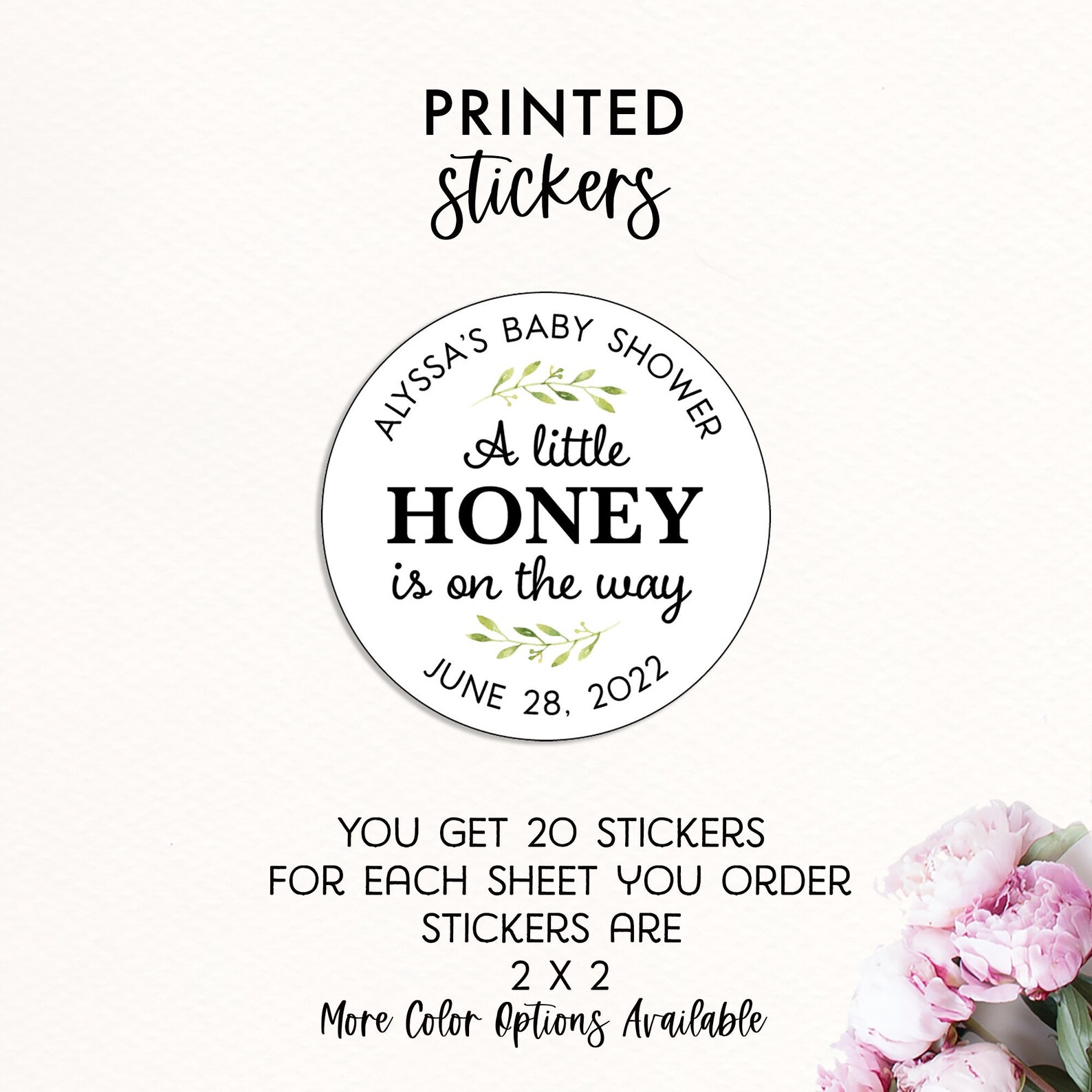 Honey Baby Shower Sticker Baby Shower Stickers A Little Etsy