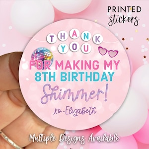 Pegatinas personalizadas para recuerdos de fiesta de cumpleaños, pegatinas Swifty para recuerdos de fiesta de cumpleaños, etiquetas impresas de Birthday Era, recuerdos de fiesta de cumpleaños para niños