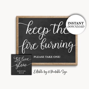 Wedding Candle Labels, Printable Sign and Wedding Favor Tags, Let Love Glow Tag, Candle Tags, Wedding Candle Favors, DIY Printable, Sign