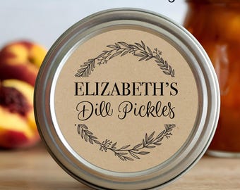 Personalized Canning Jar Labels, Custom Personalized label, Modern Farmhouse Labels, Round Mason Jar Stickers, Stickers for Bottles and Jars