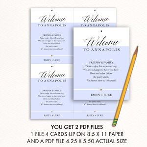 Printable Welcome Tags, Welcome Wedding Tag Template, Printable Wedding ...