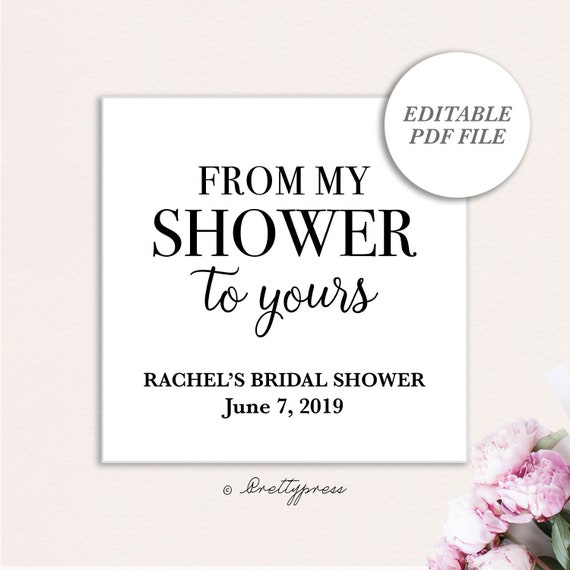 Printable Bridal Shower Tags From My Shower to Yours Favor - Etsy