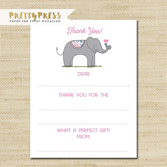 10 Personalised Photo Elephant Thank You Cards Birthday Thank You Notes Children