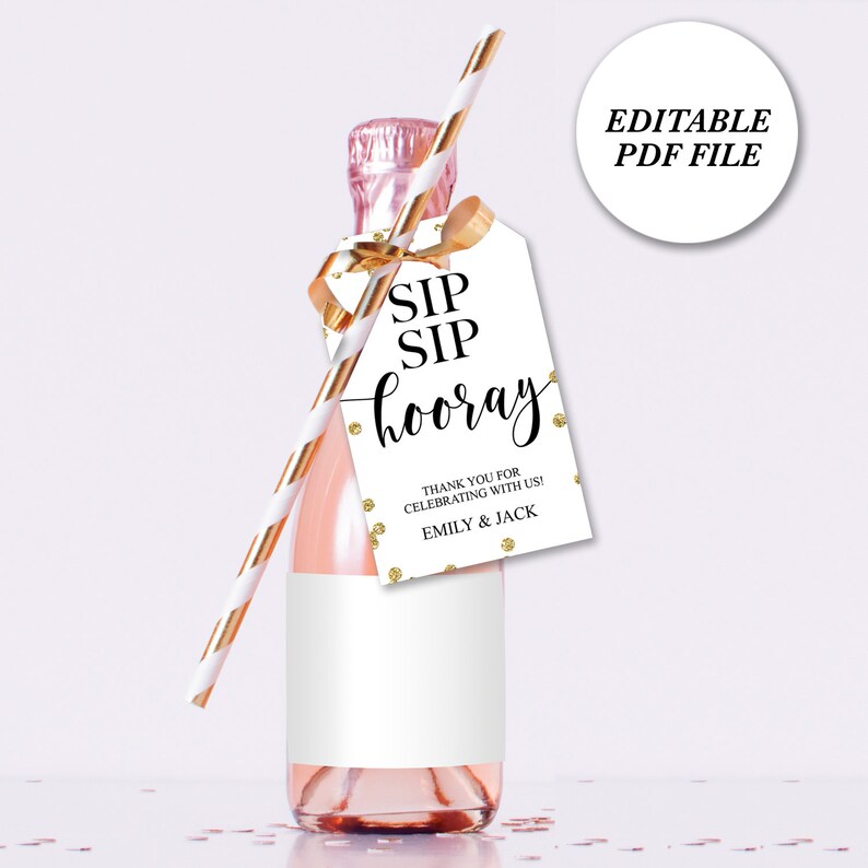 Mini Wine Bottle Tags Mini Wine Bottle Favor Tag Wedding Etsy