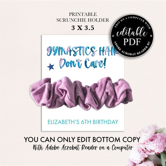 Gymnastic Birthday Party Printable Favor Tags Gymnastic Hair Etsy
