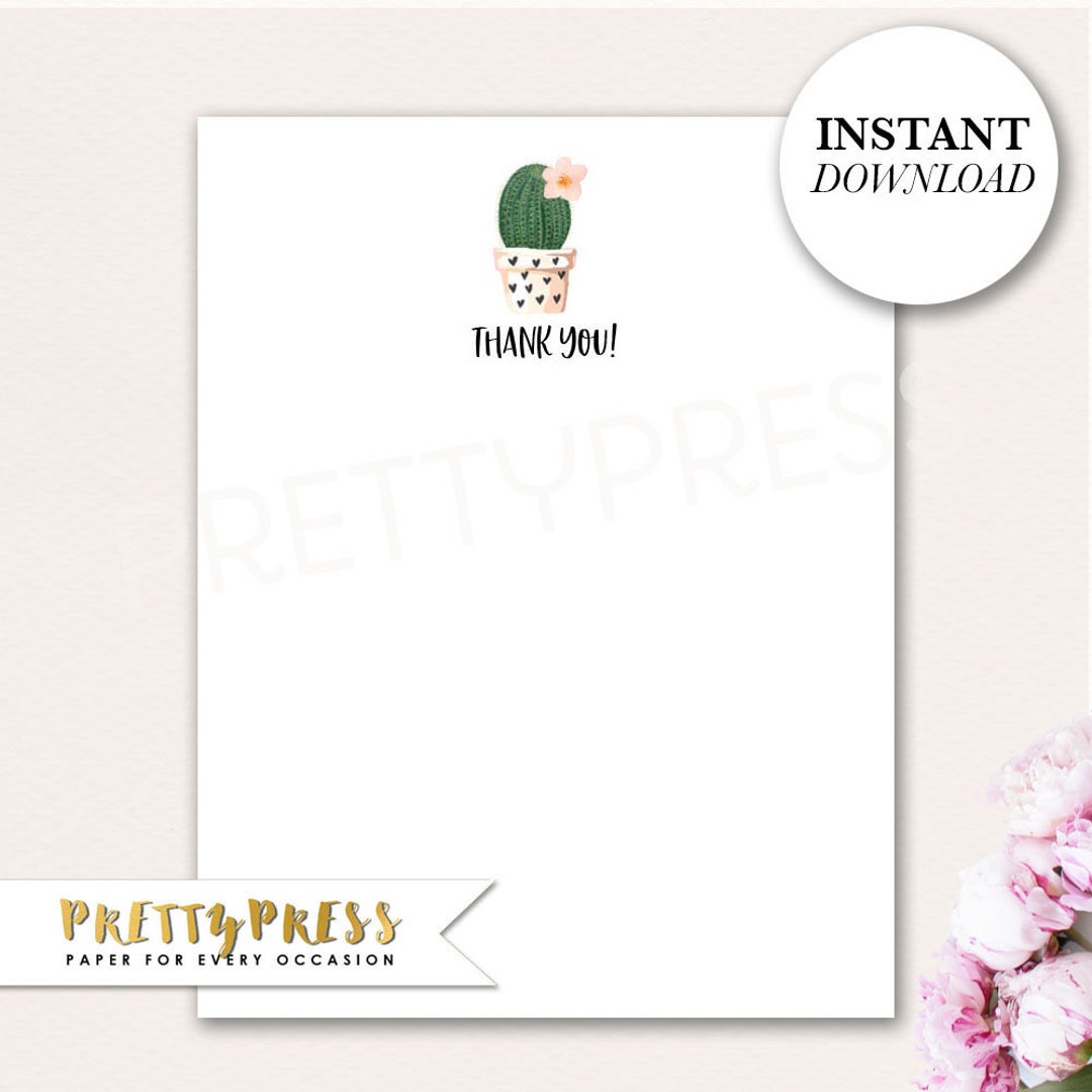 Printable Note Cards, Cactus Thank You Cards, Wedding Note Cards ...