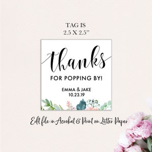 Popcorn Favor Tags Wedding, Printable Shower Tags, Printable Favor Tags ...