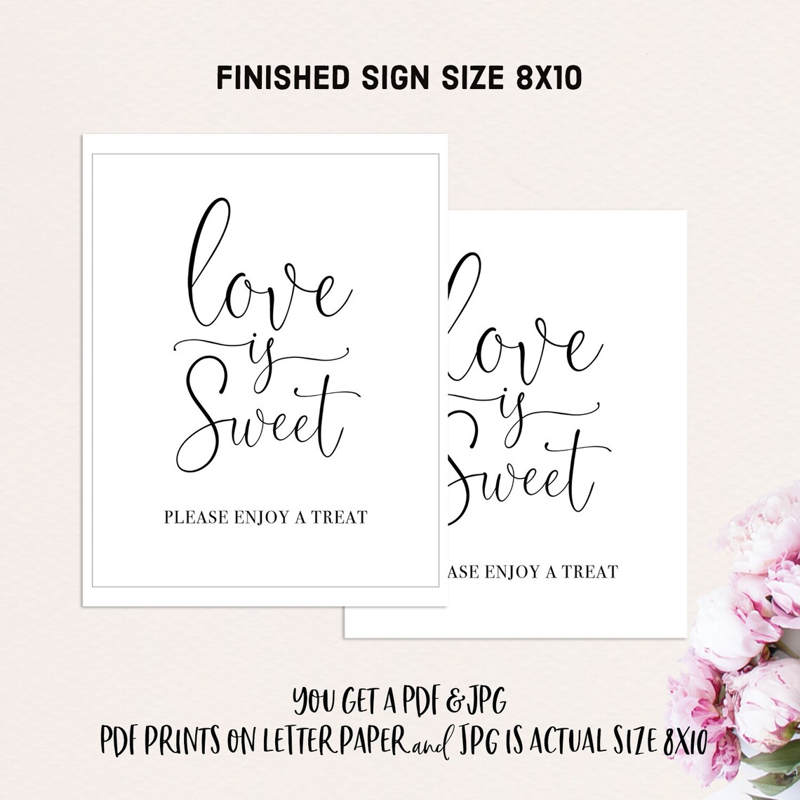 Love is Sweet Sign Love is Sweet Printable Sign Instant | Etsy