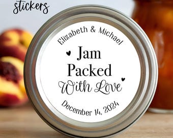 Custom Wedding Favor Stickers, Jam Packed With Love, Spread the Love Labels