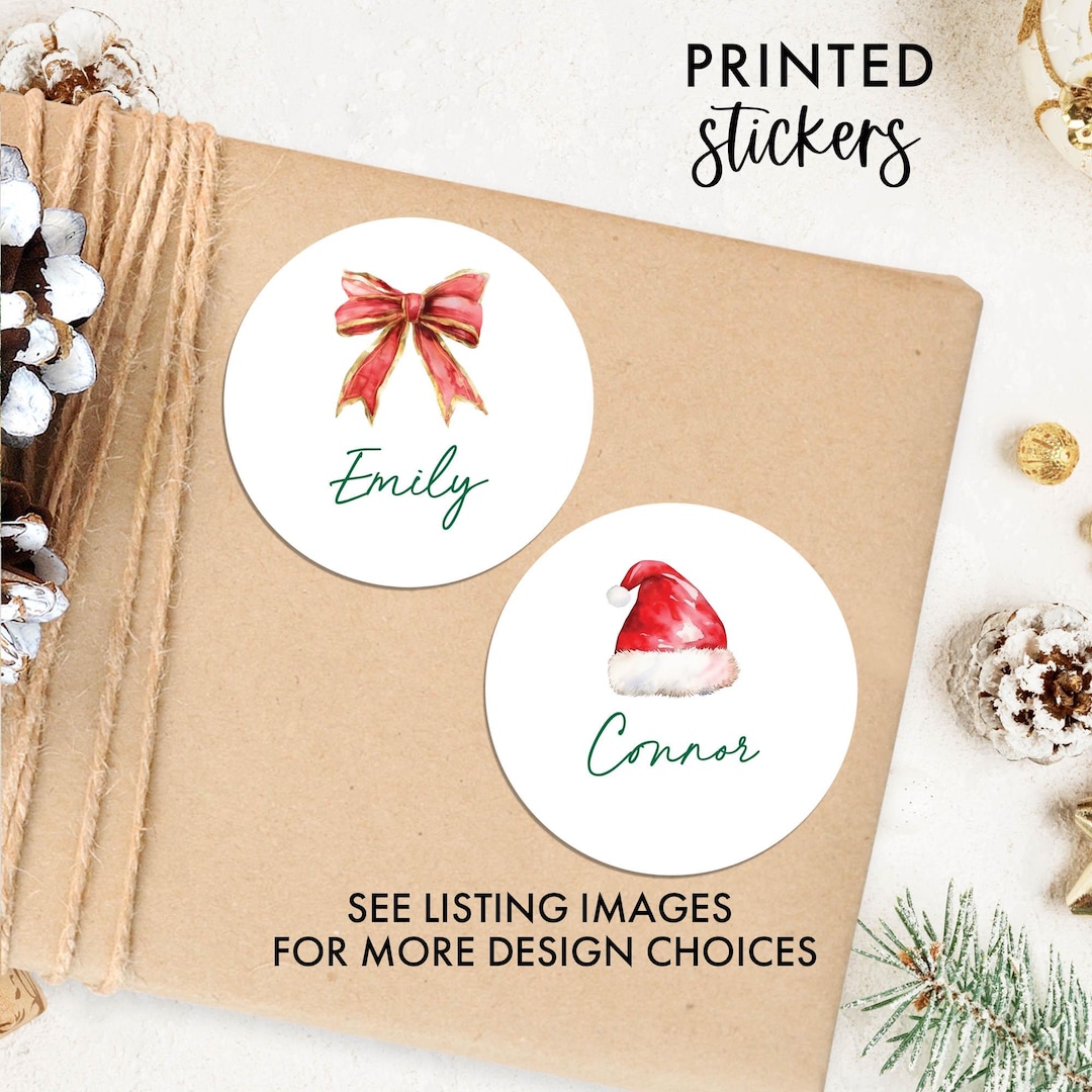 Christmas Name Stickers, Christmas Gift Stickers, Christmas Name Labels ...