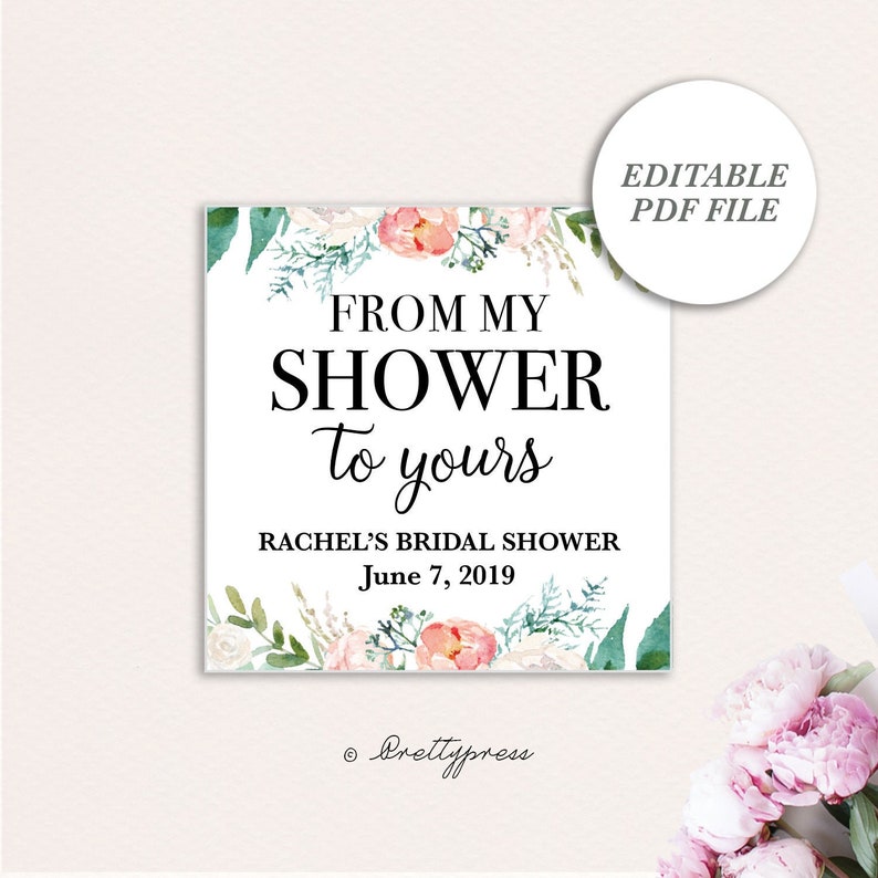 From My Shower to Yours Tags Printable From My Shower to - Etsy