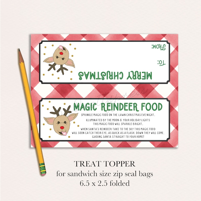 Free Printable Bag Toppers Reindeer Food