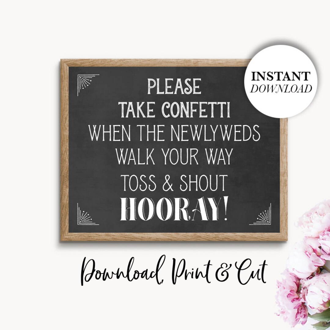 Confetti Sign Printable Wedding Toss Confetti Sign - Etsy