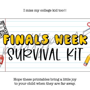 Finals Week Care Package, Finals Week Survival Kit Instant Download ...