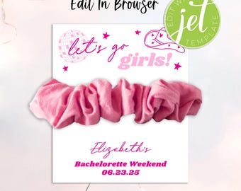 Modèle de carte de faveur pour un chouchou pour EVJF (numérique)