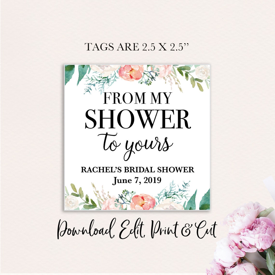 From My Shower to Yours Tags Printable From My Shower to - Etsy