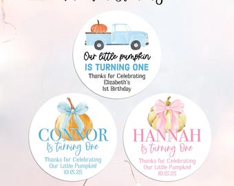 Little pumpkin 1st birthday, Birthday Party Favor Stickers, Little Pumpkin Party Favor Labels, Fall Stickers, Printed Stickers for Favors