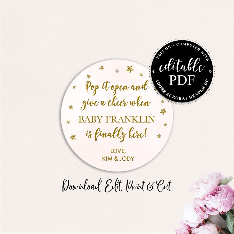 Baby Shower Wine Favor Tags Wine Bottle Tags Baby Shower Etsy