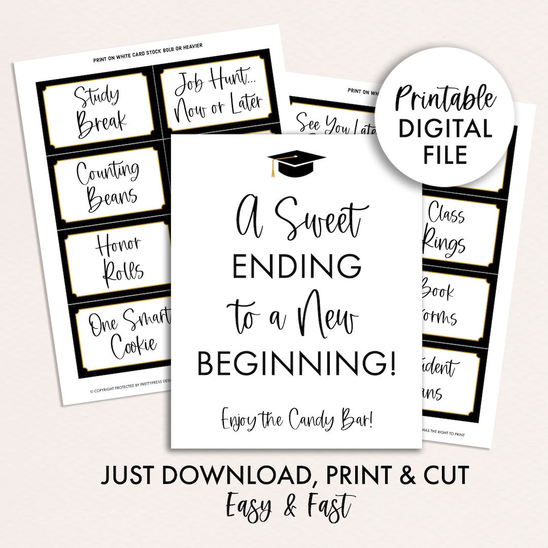 Graduation Candy Bar Signs Graduation Party Decor Grad Candy Etsy