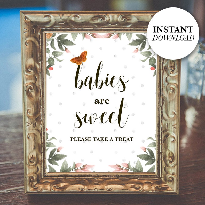 8x10 Sign WS012 Neutral Baby Shower Shower Decorations Woodland Baby Shower Decorations Printable Baby Shower Babies are Sweet Sign