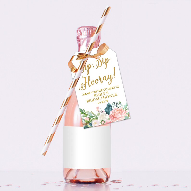 Wine Favor Tags Bridal Shower Shower Favor Tag Printable Sip - Etsy