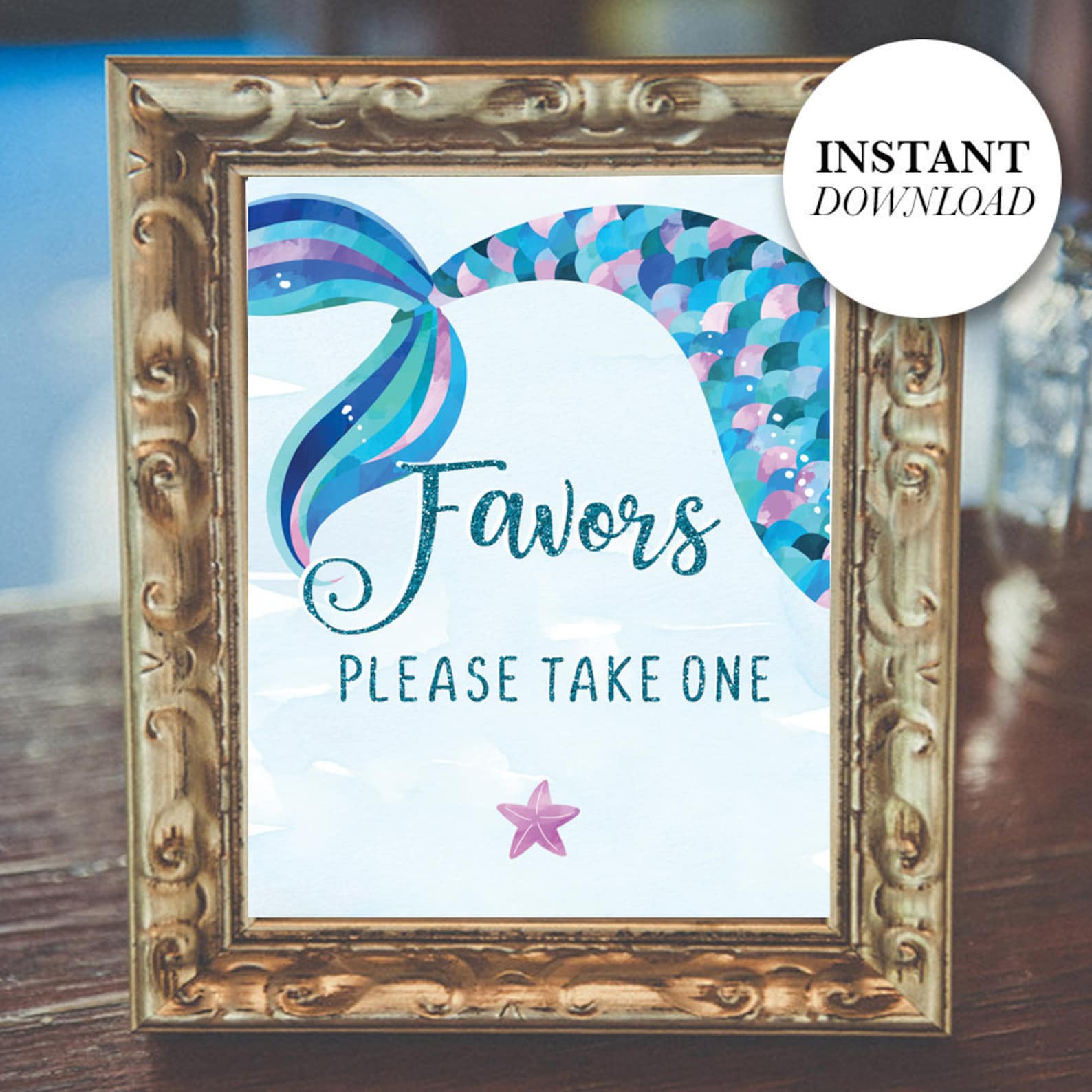 Mermaid Printable Mermaid Party Decorations Mermaid Table - Etsy