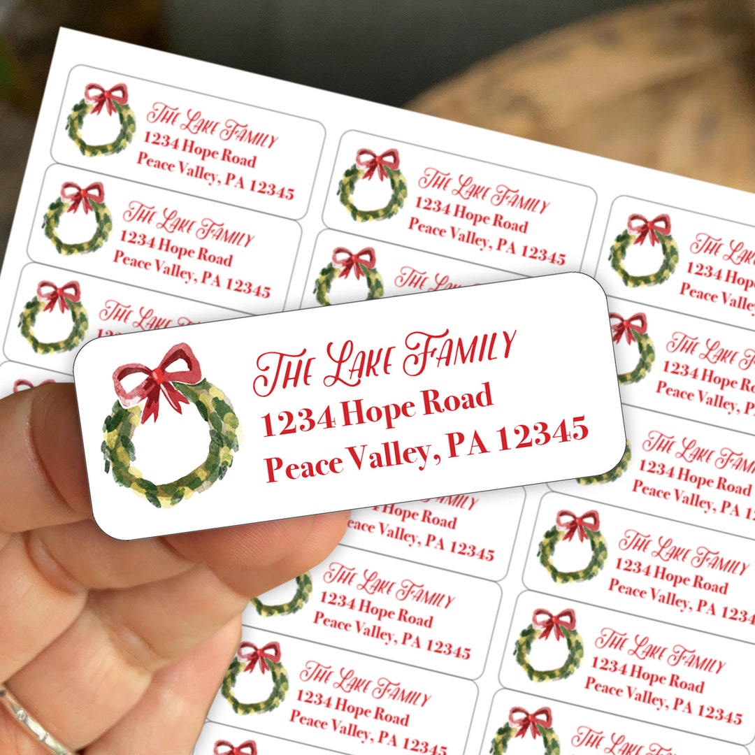 Holiday Return Address Labels Christmas Return Address - Etsy