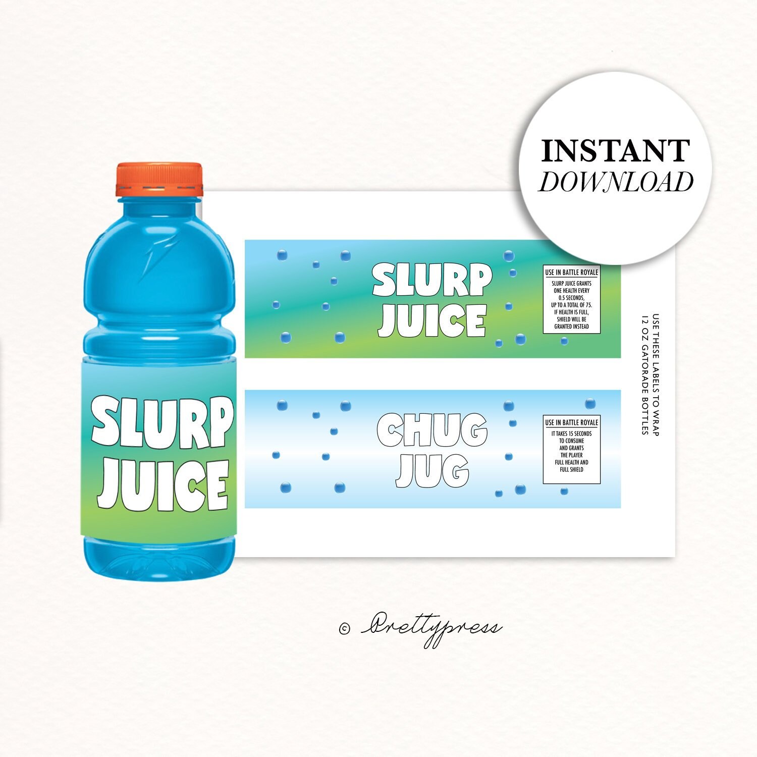 Gatorade Label SLURP Juice Chug Jug Printable Digital File | Etsy