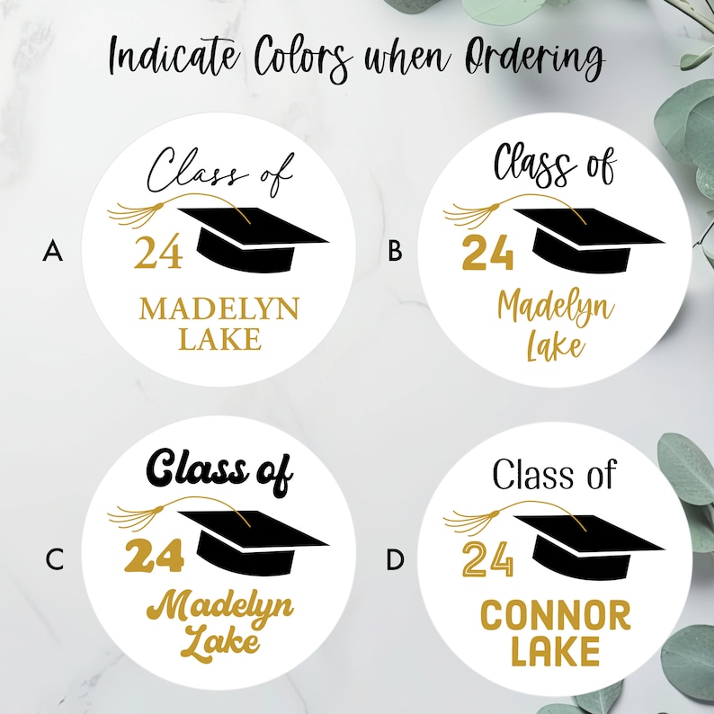 Graduation Popcorn, Graduation Party Favor Stickers, Class of 2024 ...