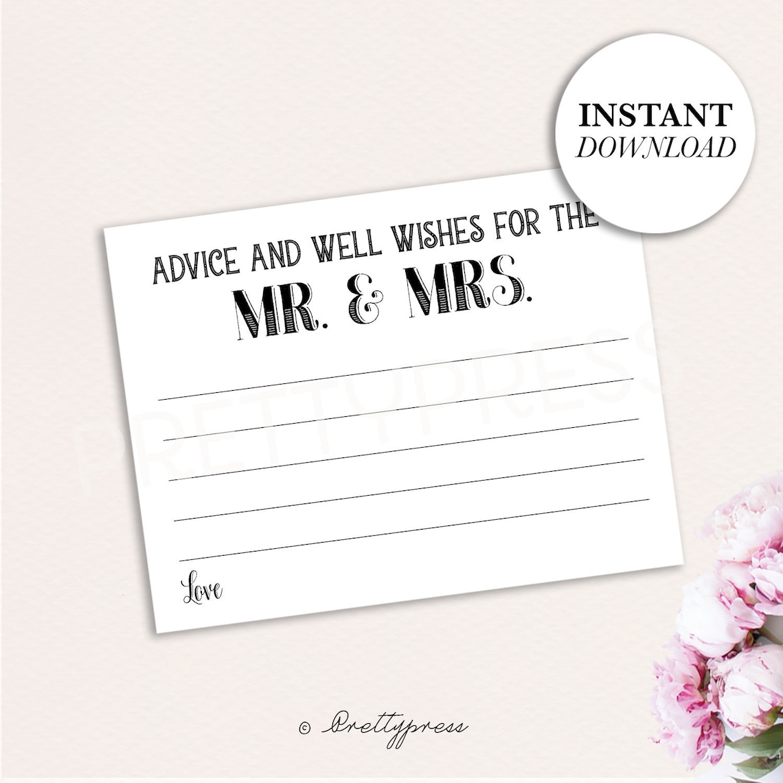 Advice and Well Wishes for the Mr and Mrs Wedding Advice - Etsy