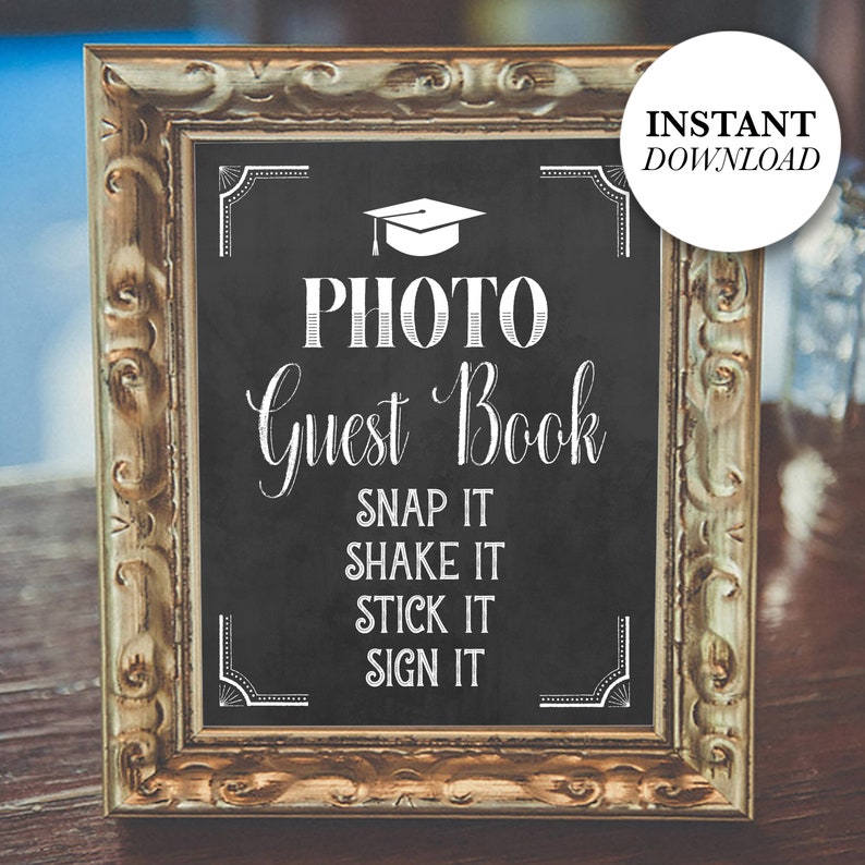 Graduation Photo Guest Book Graduation Guest Book Sign Etsy